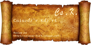 Csiszér Kürt névjegykártya